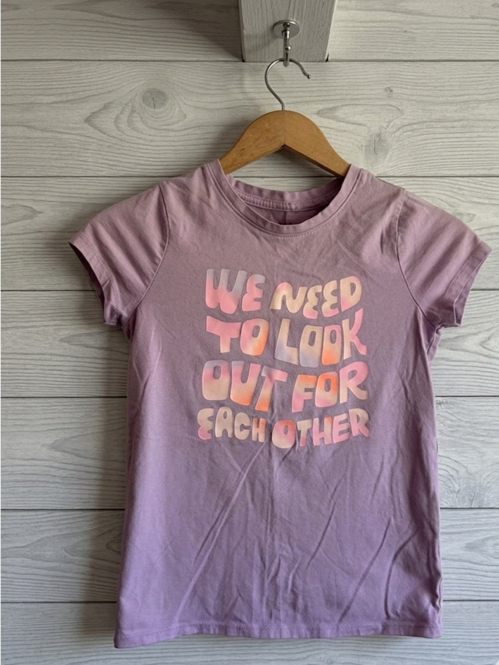 Cat & Jack Lavender Short-Sleeve Tee Size M with Pastel Graphic
